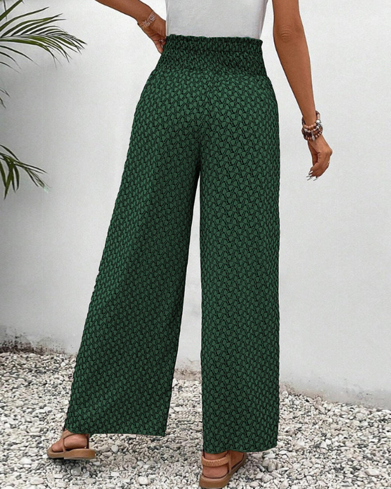 Alpenfeld | Lisette Hose mit weitem Bein und geometrischem Druck