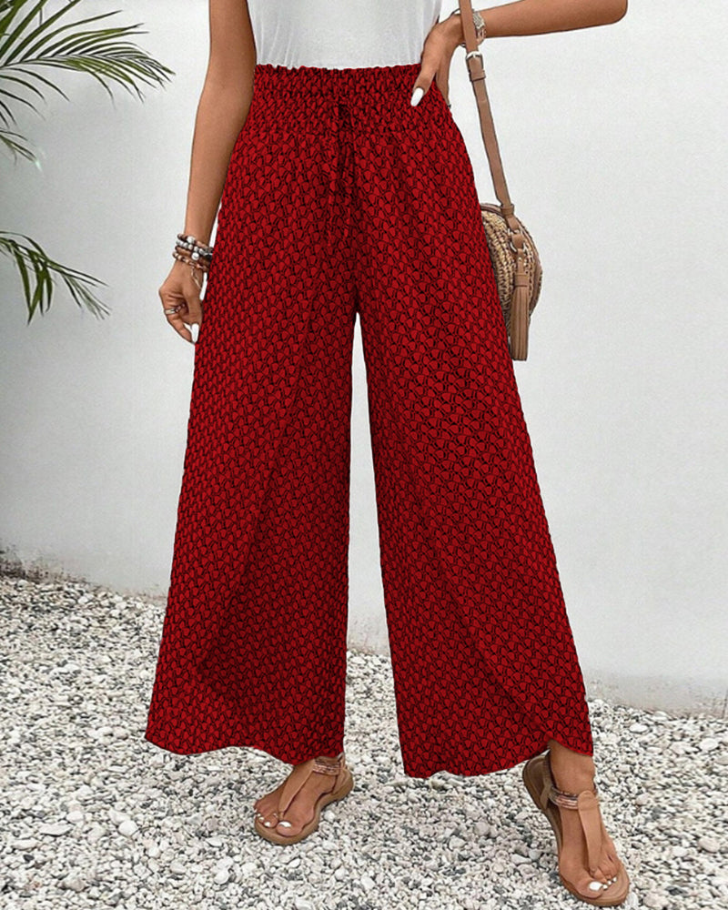 Alpenfeld | Lisette Hose mit weitem Bein und geometrischem Druck