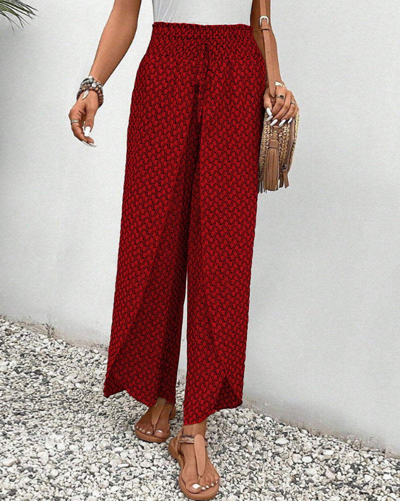 Alpenfeld | Lisette Hose mit weitem Bein und geometrischem Druck
