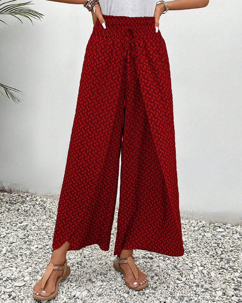 Alpenfeld | Lisette Hose mit weitem Bein und geometrischem Druck