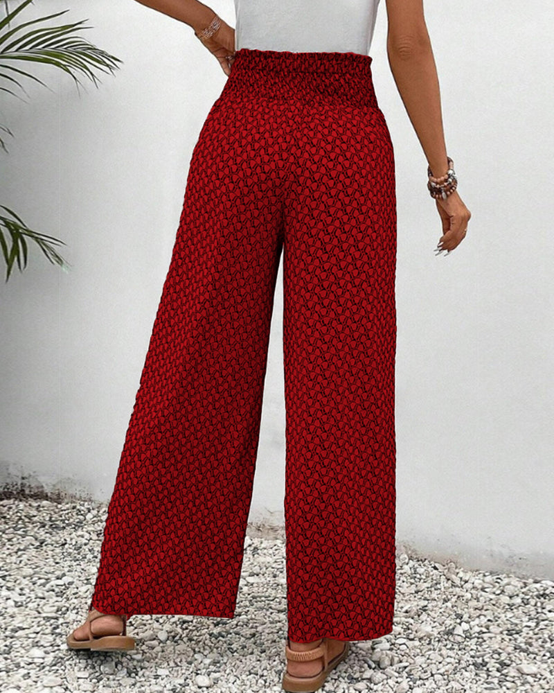 Alpenfeld | Lisette Hose mit weitem Bein und geometrischem Druck