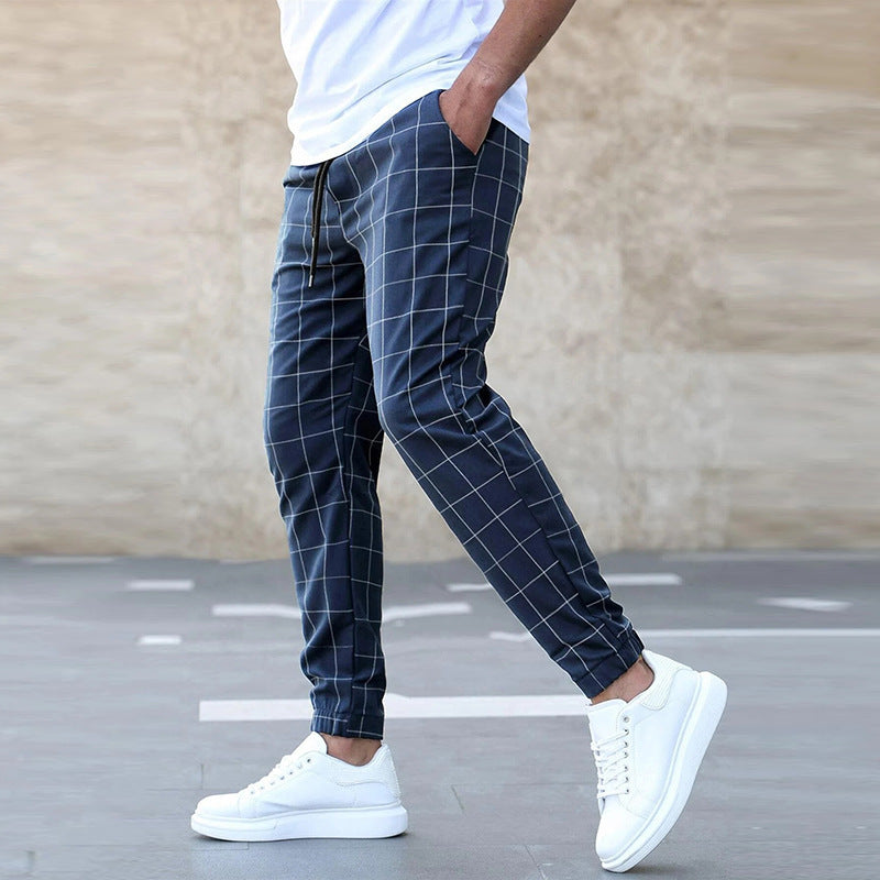 Alpenfeld | Herren Jogginghose kariert – Gerade geschnitten, Casual Streetwear, Frühling Freizeit