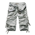 Herren unifarbene Cargo-Shorts mit mehreren Taschen