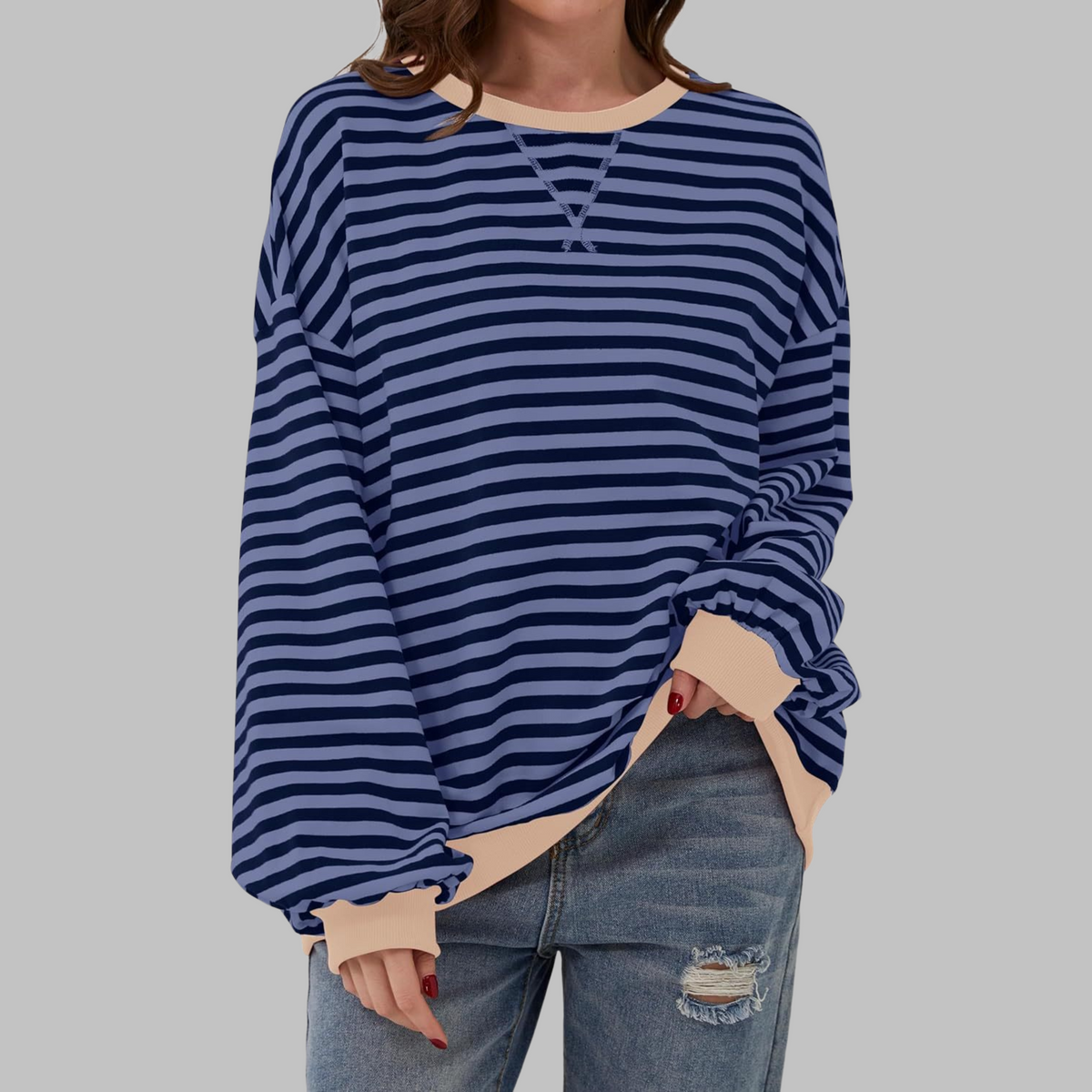 Sommerfeld | Gestreiftes Langarm-Sweatshirt mit Rundhalsausschnitt