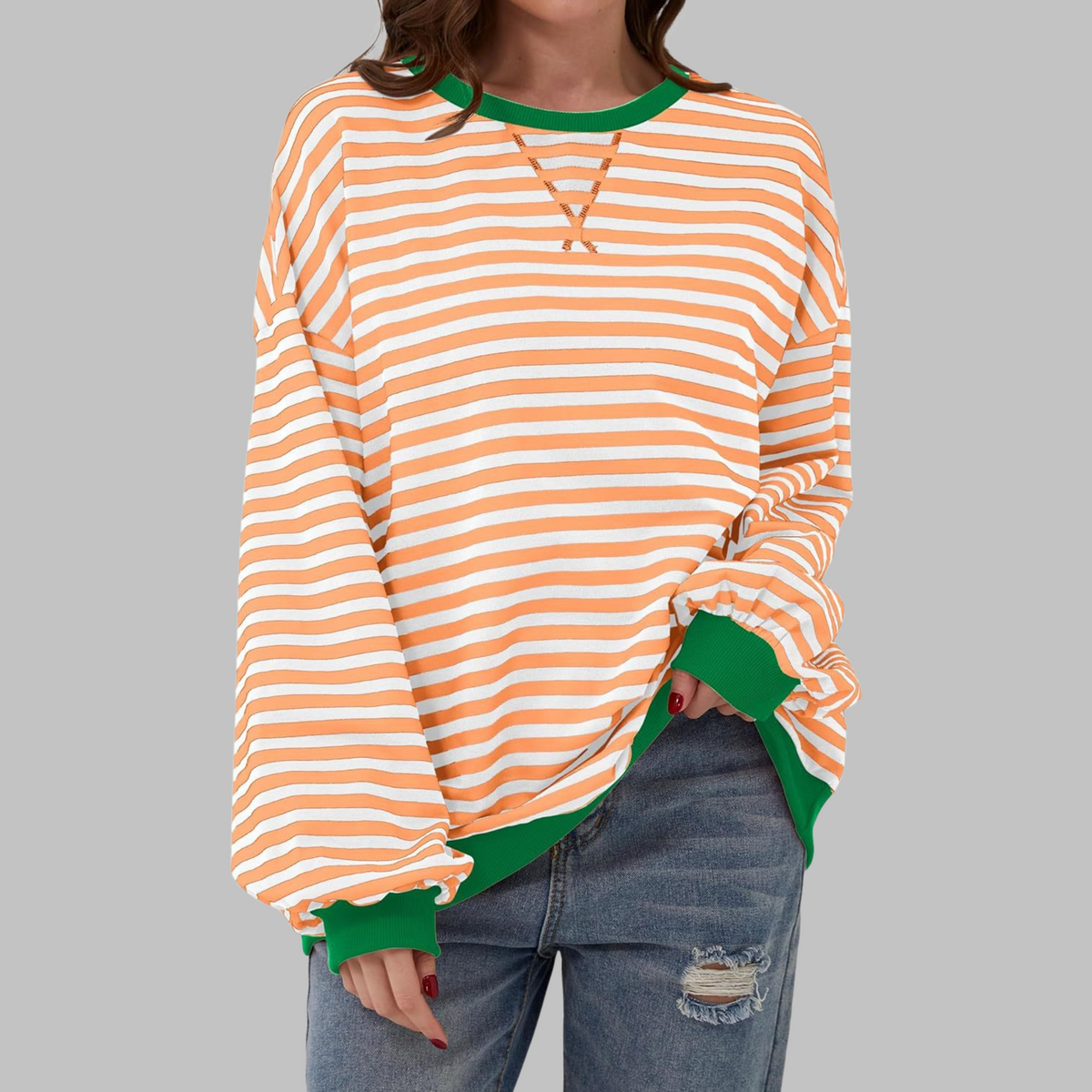 Sommerfeld | Gestreiftes Langarm-Sweatshirt mit Rundhalsausschnitt (1 kaufen, 1 gratis dazu)