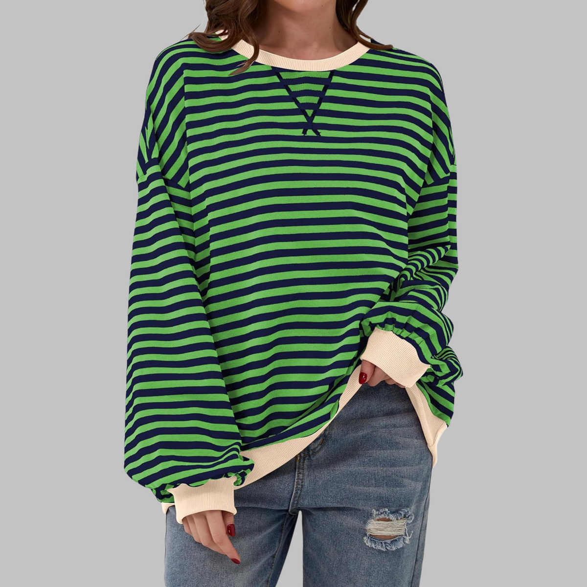 Sommerfeld | Gestreiftes Langarm-Sweatshirt mit Rundhalsausschnitt (1 kaufen, 1 gratis dazu)