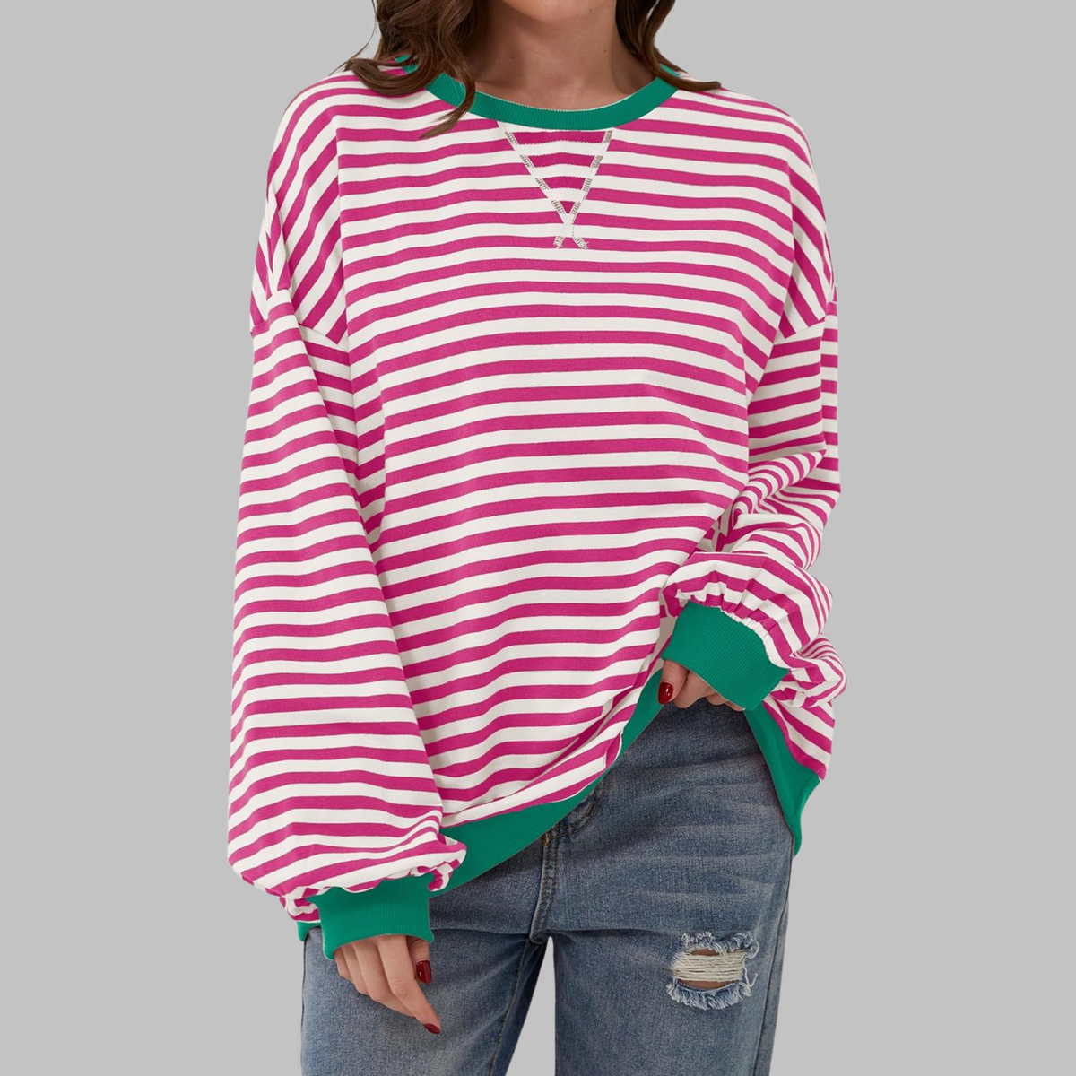 Sommerfeld | Gestreiftes Langarm-Sweatshirt mit Rundhalsausschnitt