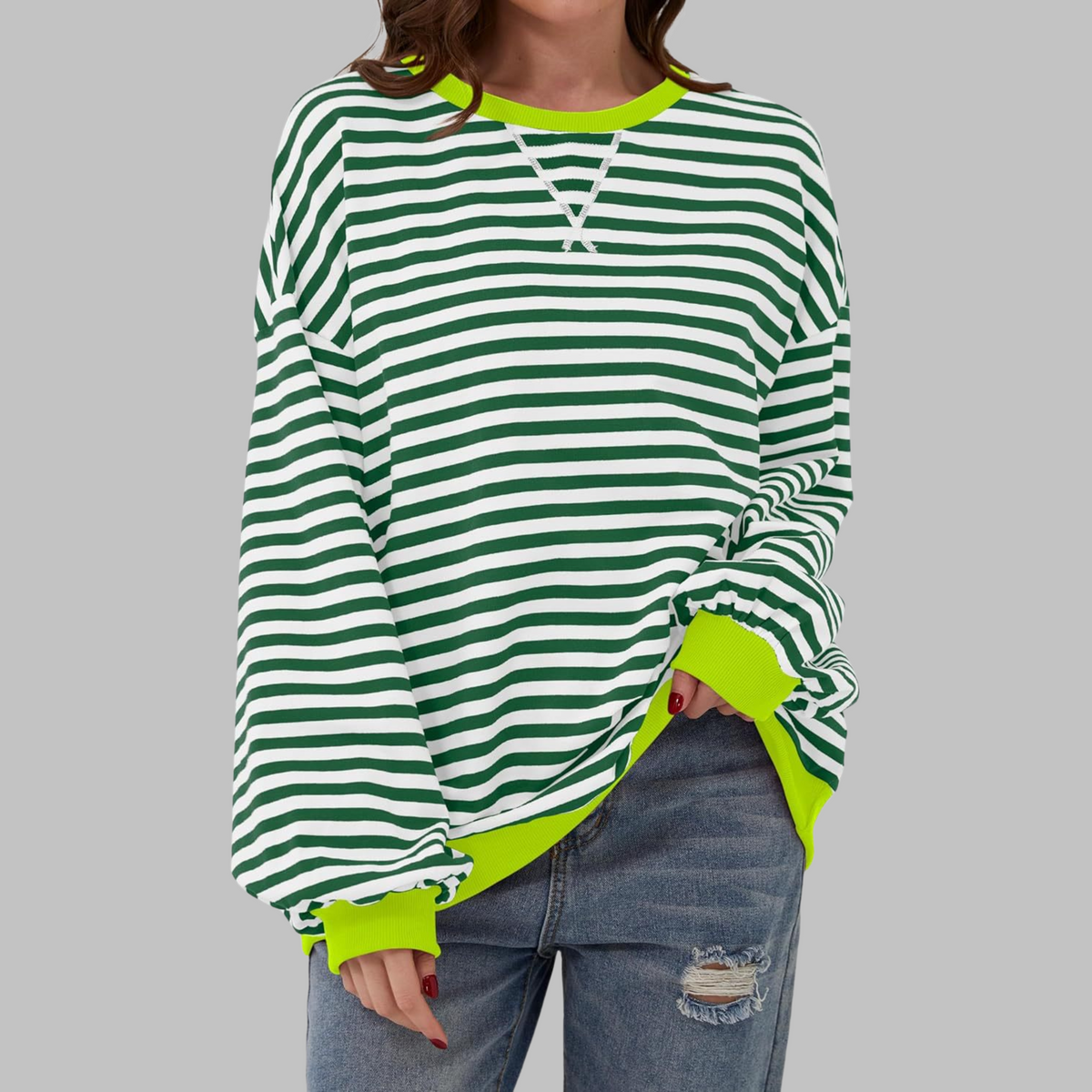 Sommerfeld | Gestreiftes Langarm-Sweatshirt mit Rundhalsausschnitt