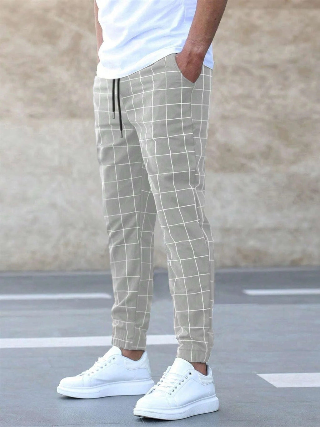 Alpenfeld | Herren Jogginghose kariert – Gerade geschnitten, Casual Streetwear, Frühling Freizeit