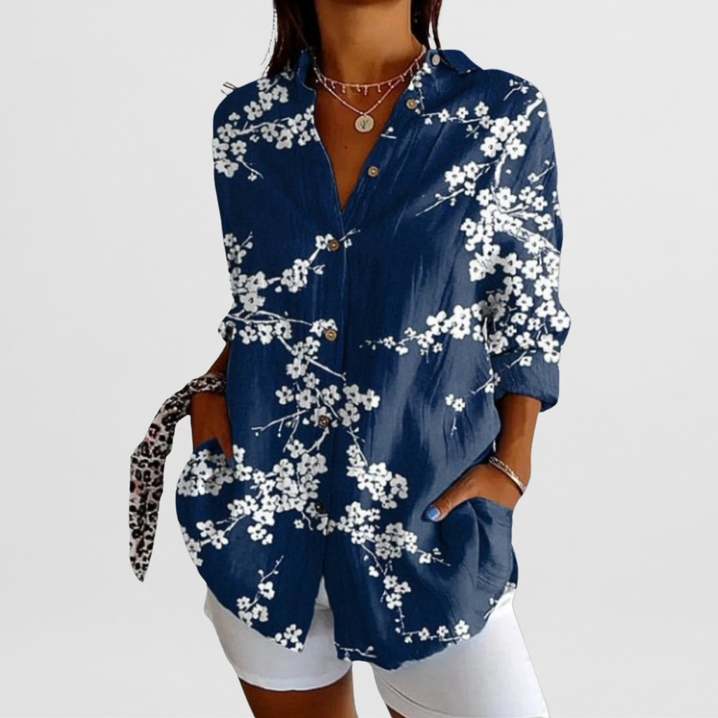 Hilda | Elegante Vintage-Bluse mit Blumenmuster