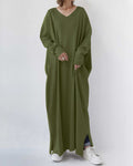 Alpenfeld | Elegantes Kleid mit langen Ärmeln und V-Ausschnitt