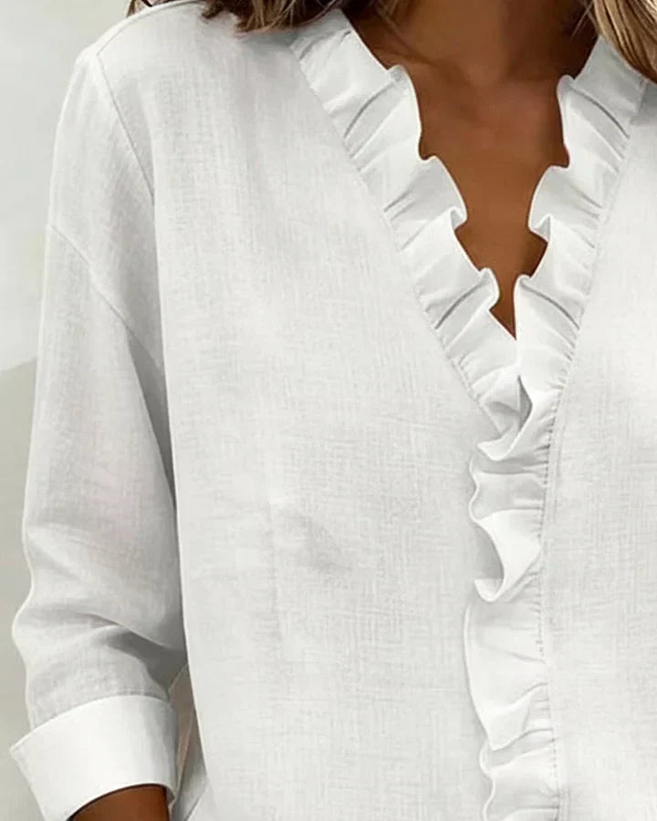 Beatrice | Edle V-Ausschnitt Bluse