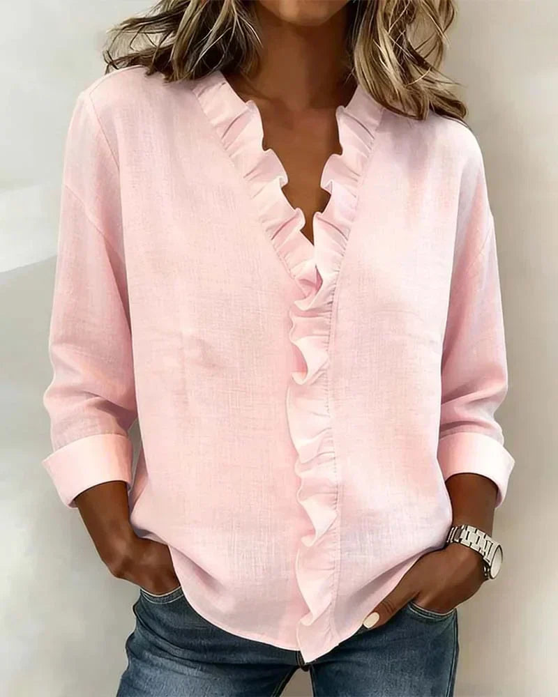 Beatrice | Edle V-Ausschnitt Bluse