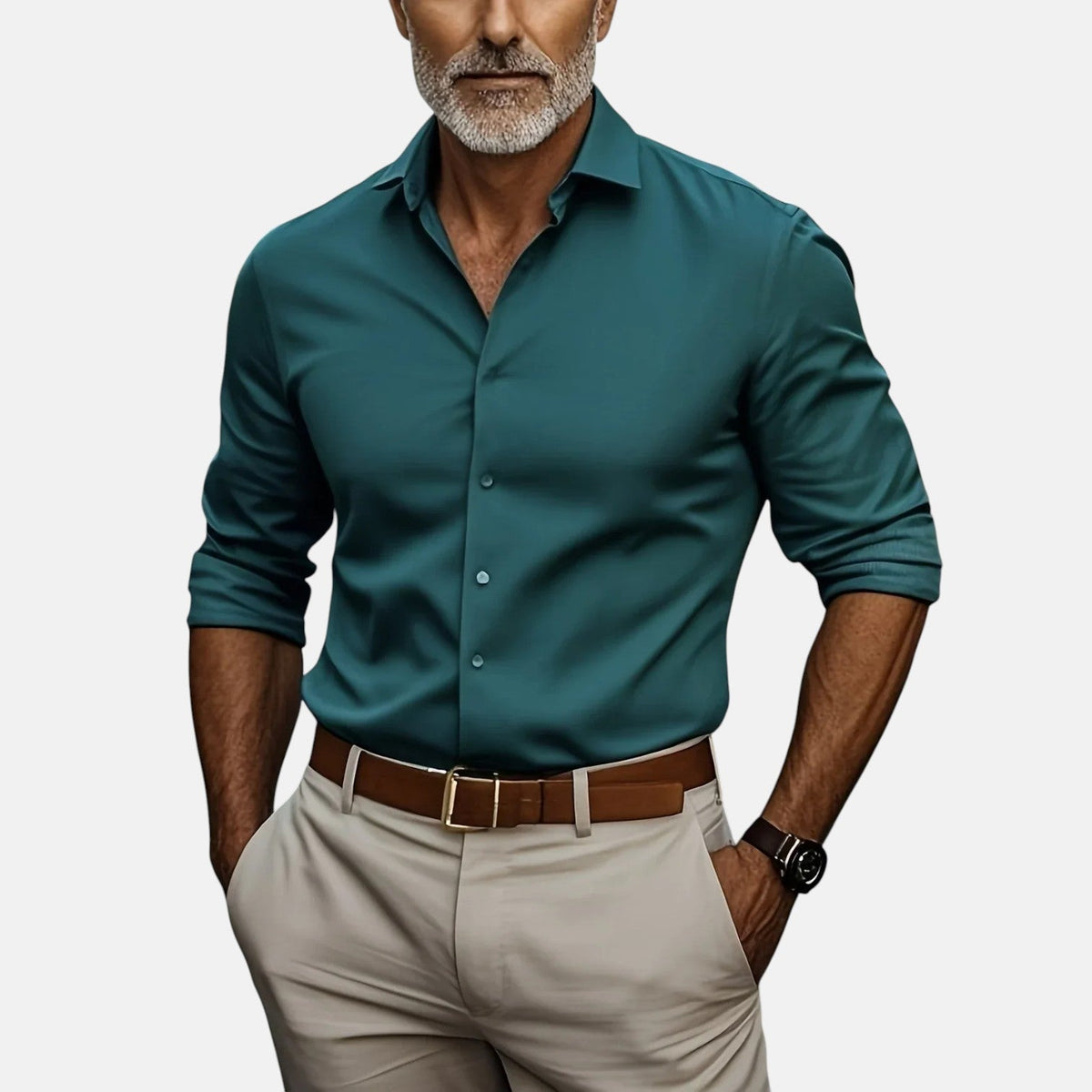 Alpenfeld | Herren Slim Fit Business Hemd mit Knitterfrei