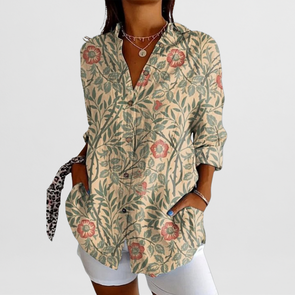 Hilda | Elegante Vintage-Bluse mit Blumenmuster