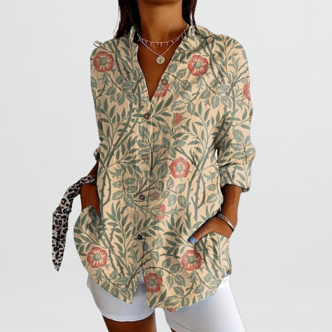 Hilda | Elegante Vintage-Bluse mit Blumenmuster