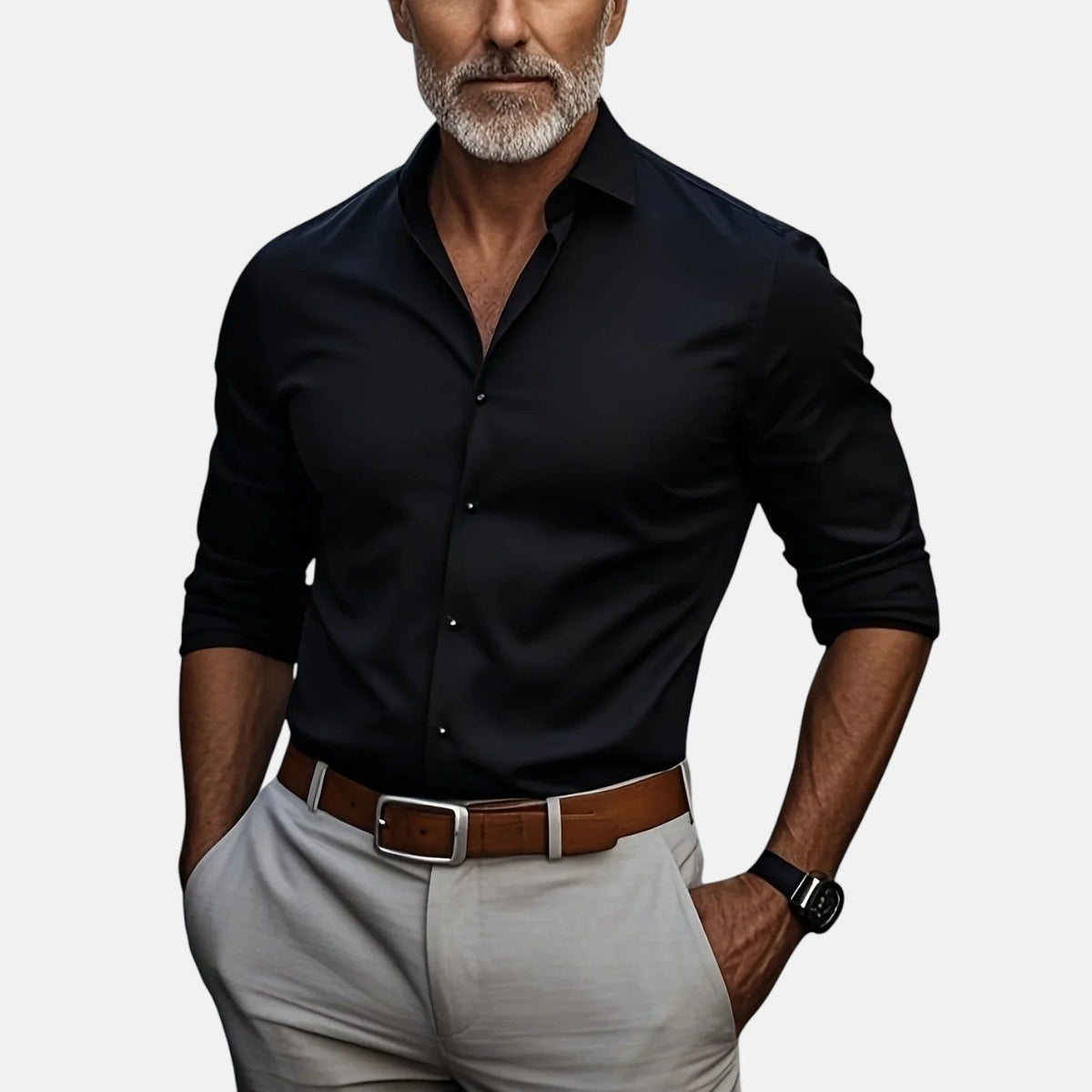 Alpenfeld | Herren Slim Fit Business Hemd mit Knitterfrei