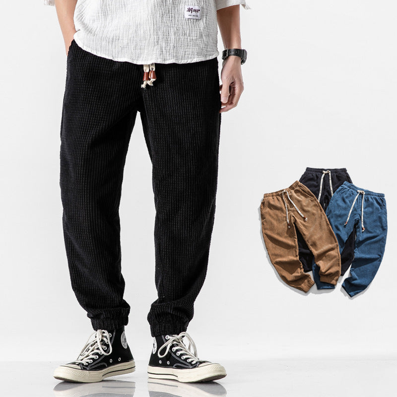 Alpenfeld | Herren Cordhose Jogger – Lockerer Schnitt, Kordelzugbund