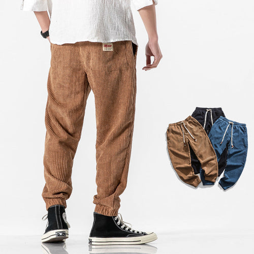 Alpenfeld | Herren Cordhose Jogger – Lockerer Schnitt, Kordelzugbund