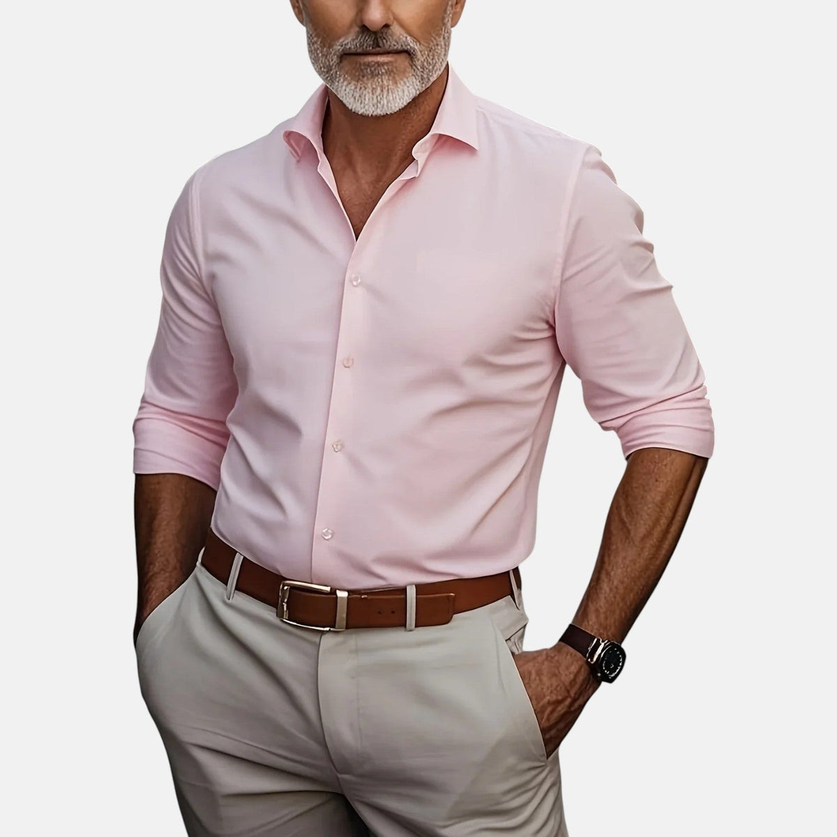 Alpenfeld | Herren Slim Fit Business Hemd mit Knitterfrei