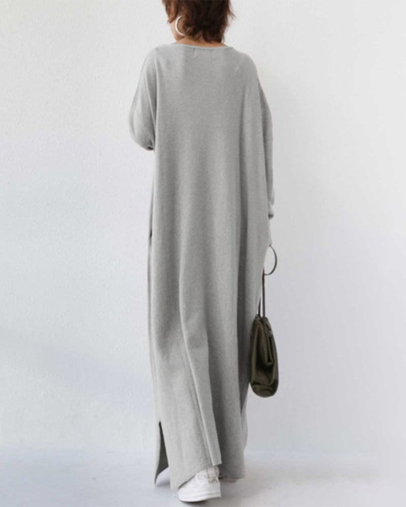 Alpenfeld | Elegantes Kleid mit langen Ärmeln und V-Ausschnitt
