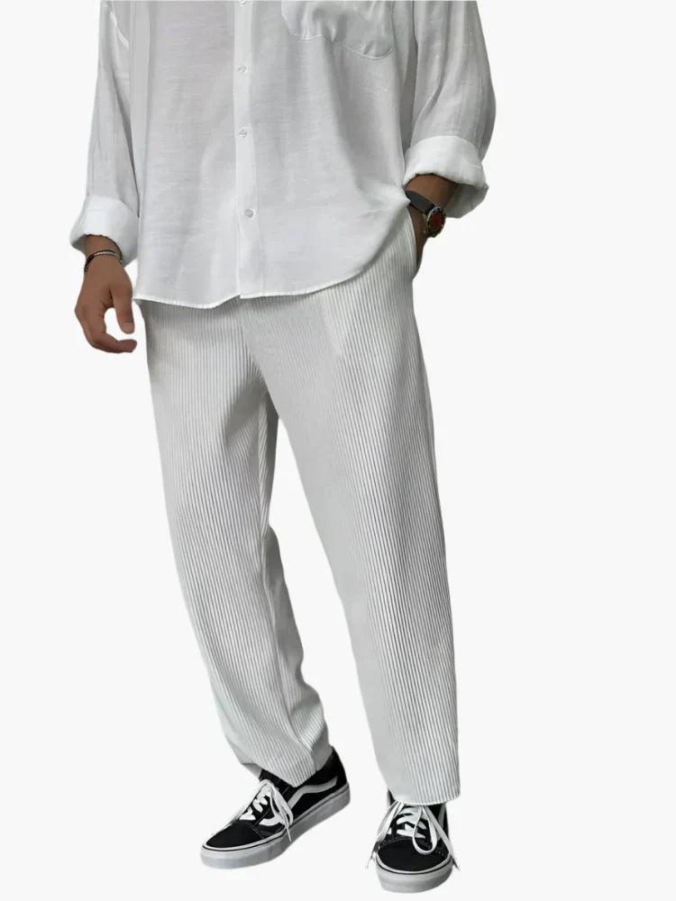 Alpenfeld | Herren Relax Fit Plissee Hose – Eleganter und Bequemer Alltags- und Business-Look