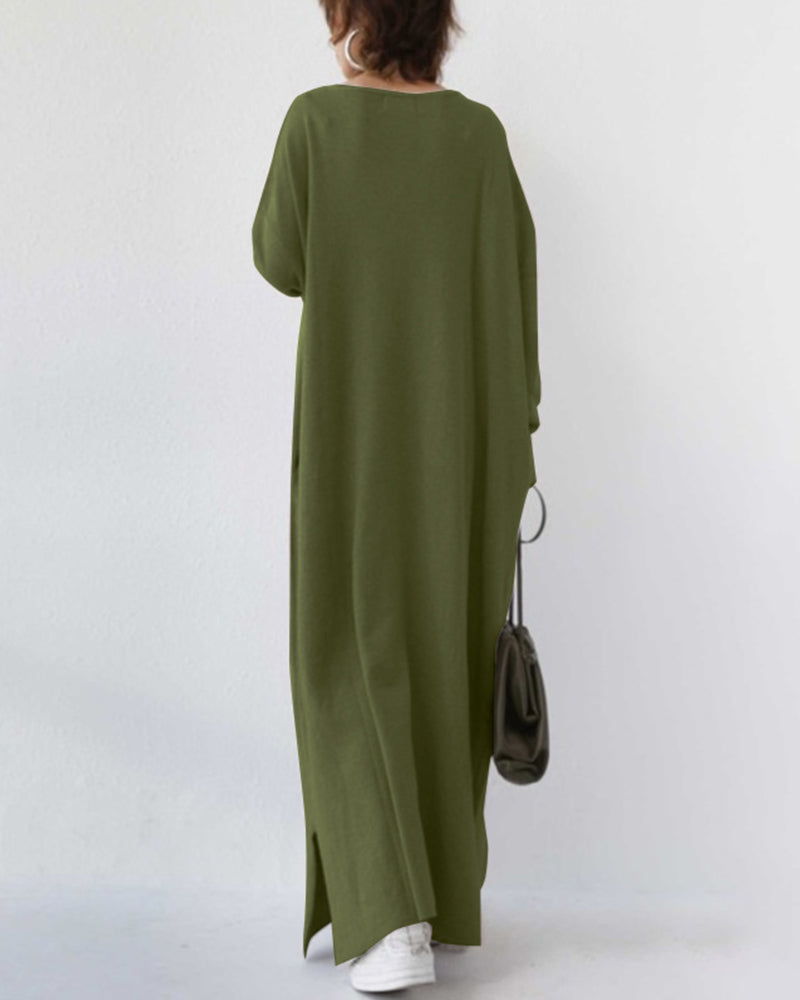 Alpenfeld | Elegantes Kleid mit langen Ärmeln und V-Ausschnitt
