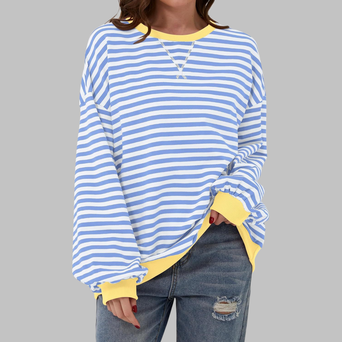 Sommerfeld | Gestreiftes Langarm-Sweatshirt mit Rundhalsausschnitt