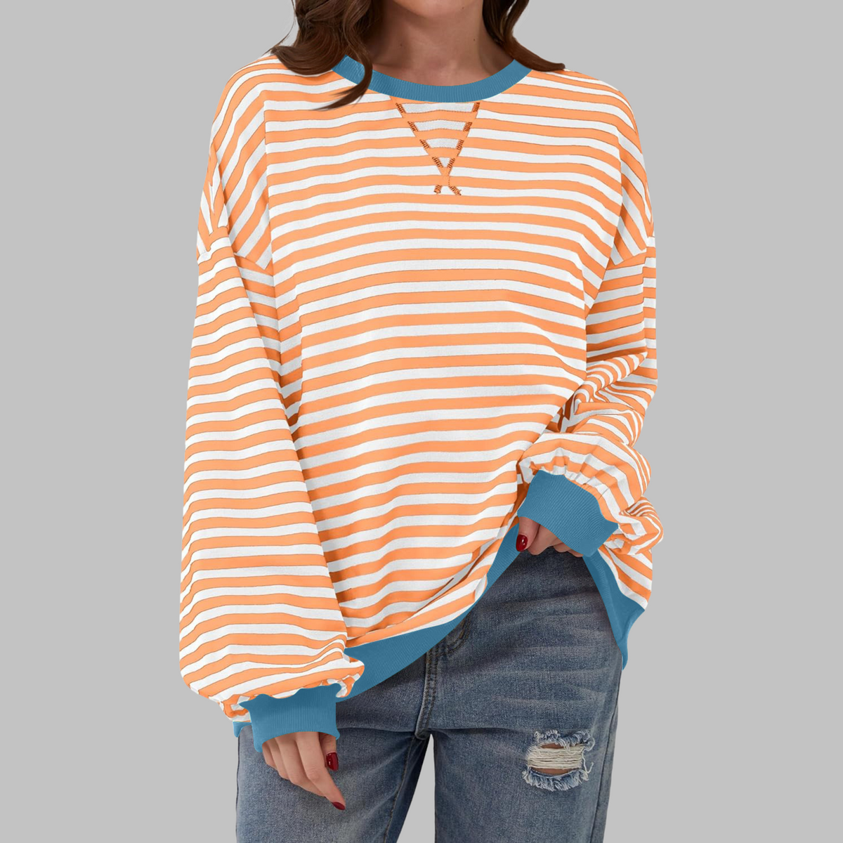Sommerfeld | Gestreiftes Langarm-Sweatshirt mit Rundhalsausschnitt (1 kaufen, 1 gratis dazu)