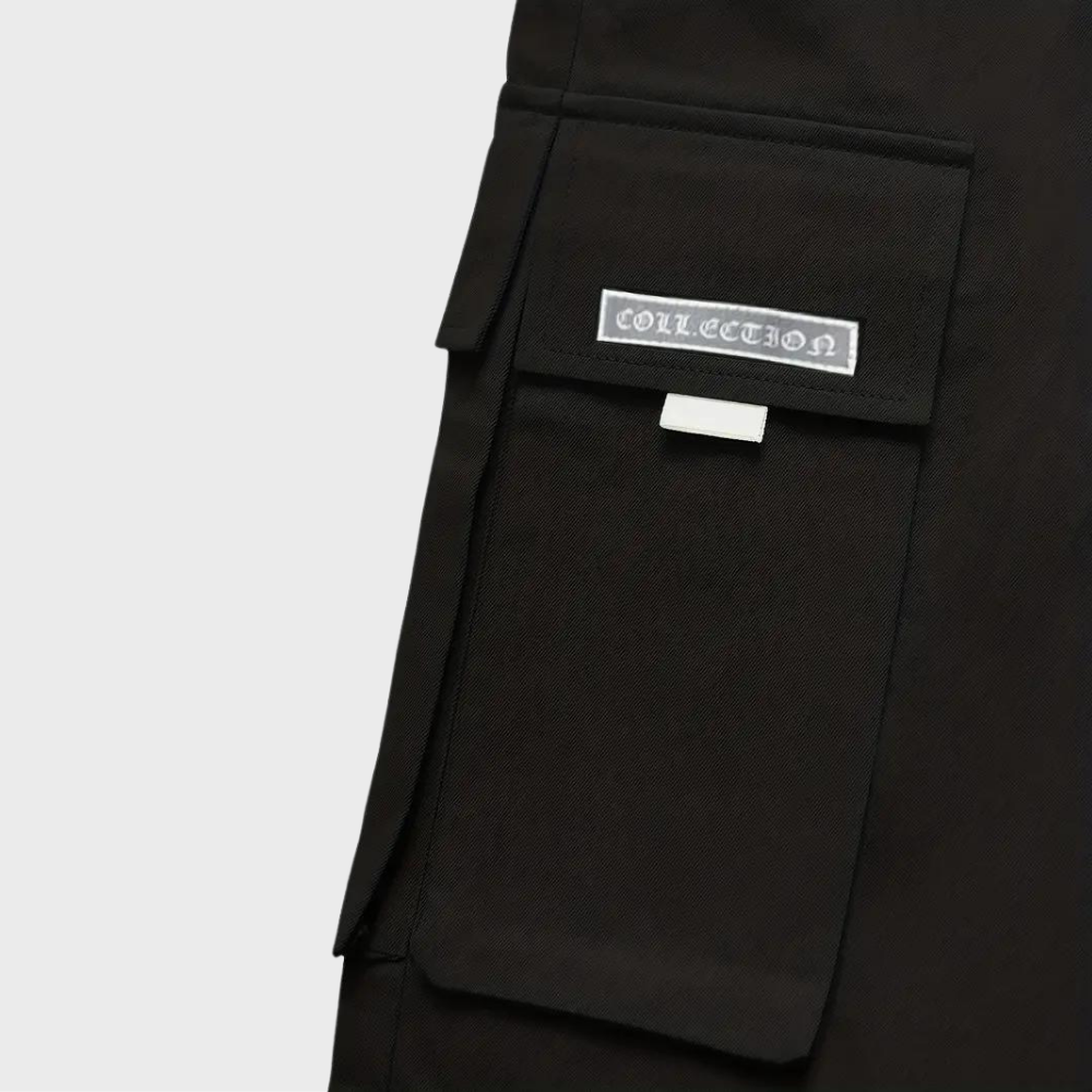Alpenfeld | Herren Cargo Jogginghose – Lila Streetwear-Hose mit Reißverschlusstaschen & Bündchen