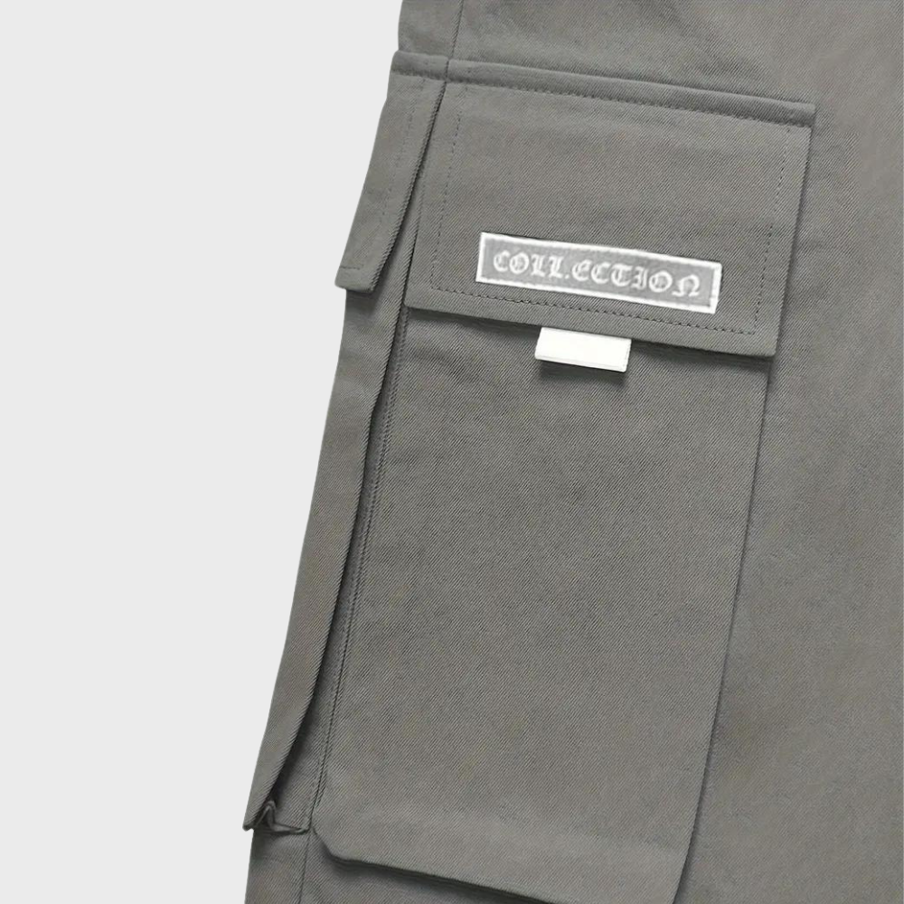 Alpenfeld | Herren Cargo Jogginghose – Lila Streetwear-Hose mit Reißverschlusstaschen & Bündchen