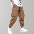 Alpenfeld | Herren Cargo Jogginghose – Lila Streetwear-Hose mit Reißverschlusstaschen & Bündchen