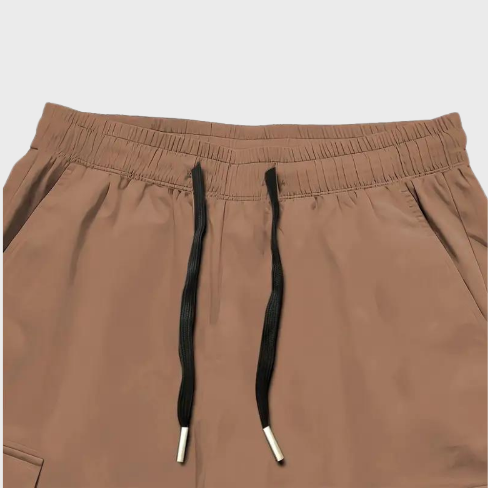 Alpenfeld | Herren Cargo Jogginghose – Lila Streetwear-Hose mit Reißverschlusstaschen & Bündchen