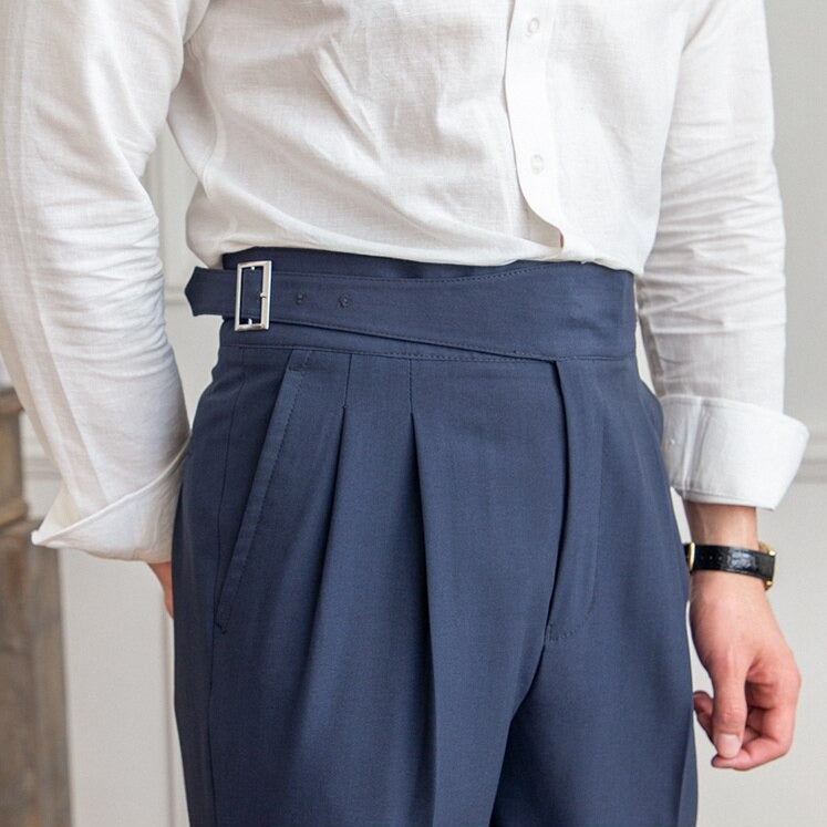 Alpenfeld | Ellis - Klassische Hose Mit Hoher Taille Und Schnallenverschluss Für Herren