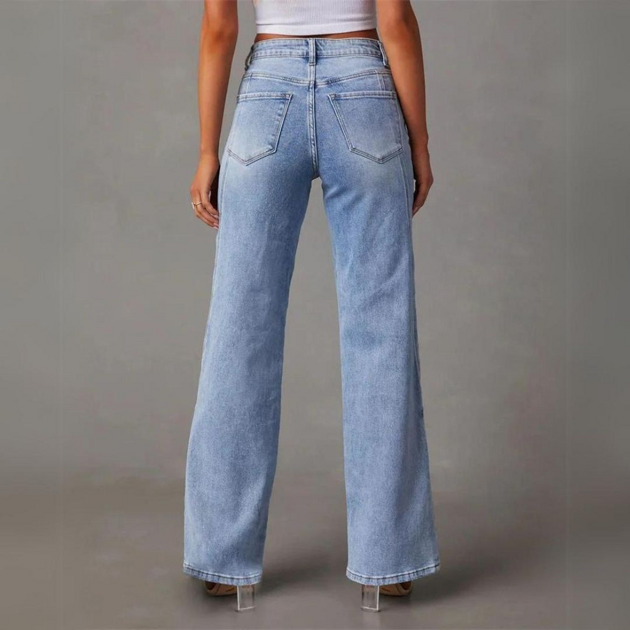 Alpenfeld | WEITE JEANS MIT HOHER TAILLE