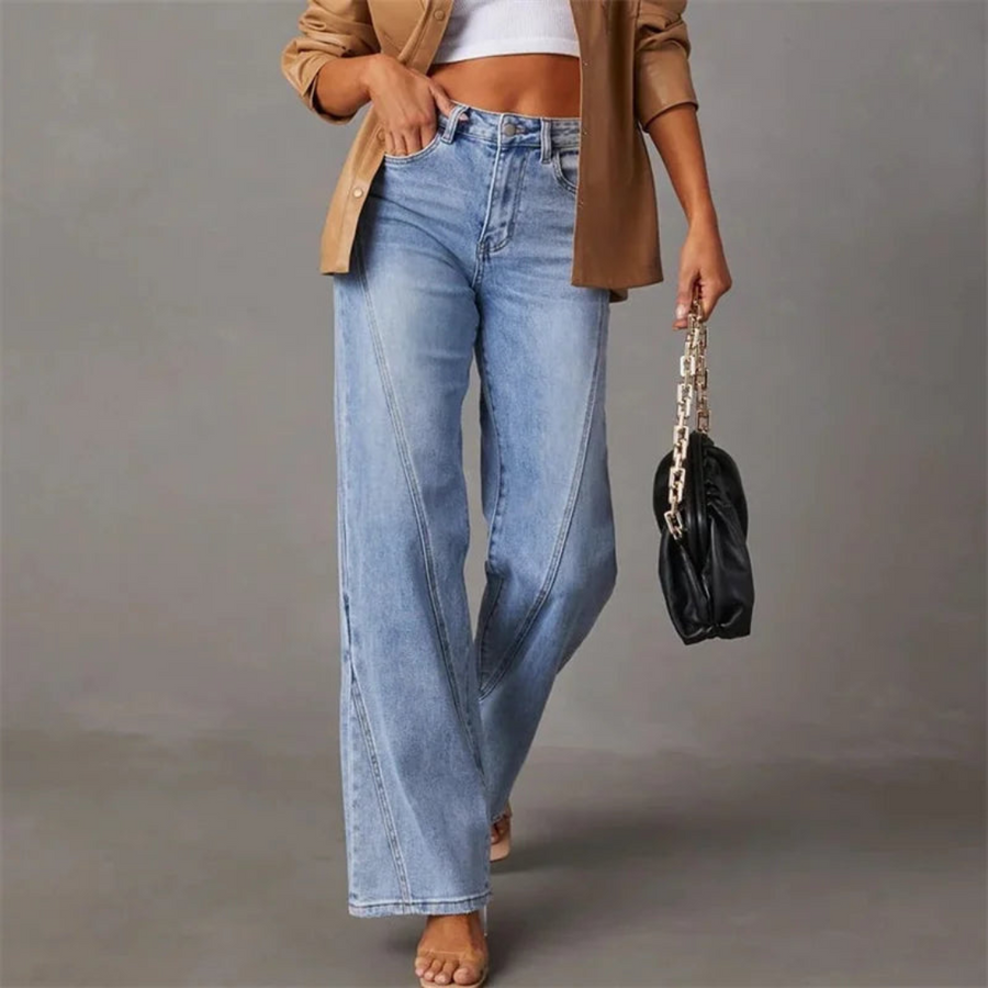 Alpenfeld | WEITE JEANS MIT HOHER TAILLE