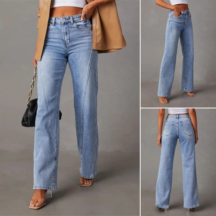 Alpenfeld | WEITE JEANS MIT HOHER TAILLE