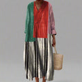 Karin™ - Gestreiftes Maxikleid im Farbblock-Design
