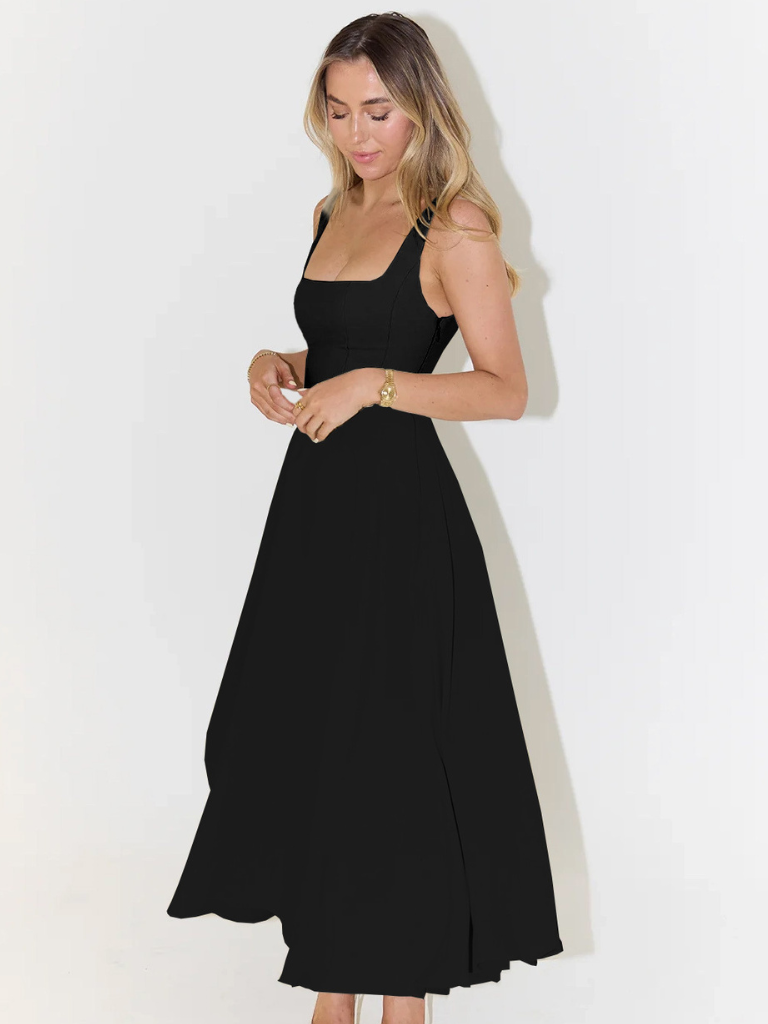 JULIA | Elegantes Midikleid mit eckigem Ausschnitt