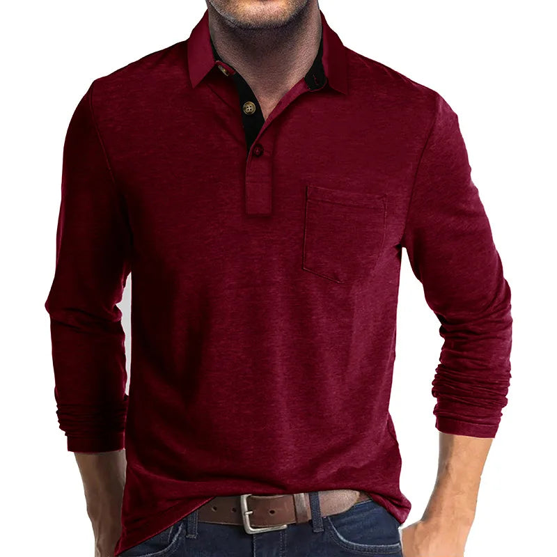 Alpenfeld | Herren Langarmshirt in Unifarbe