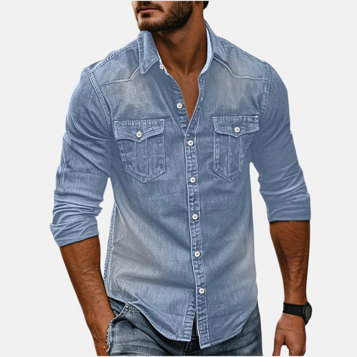 Alpenfeld | Vielseitiges und Trendiges Herren-Denimhemd