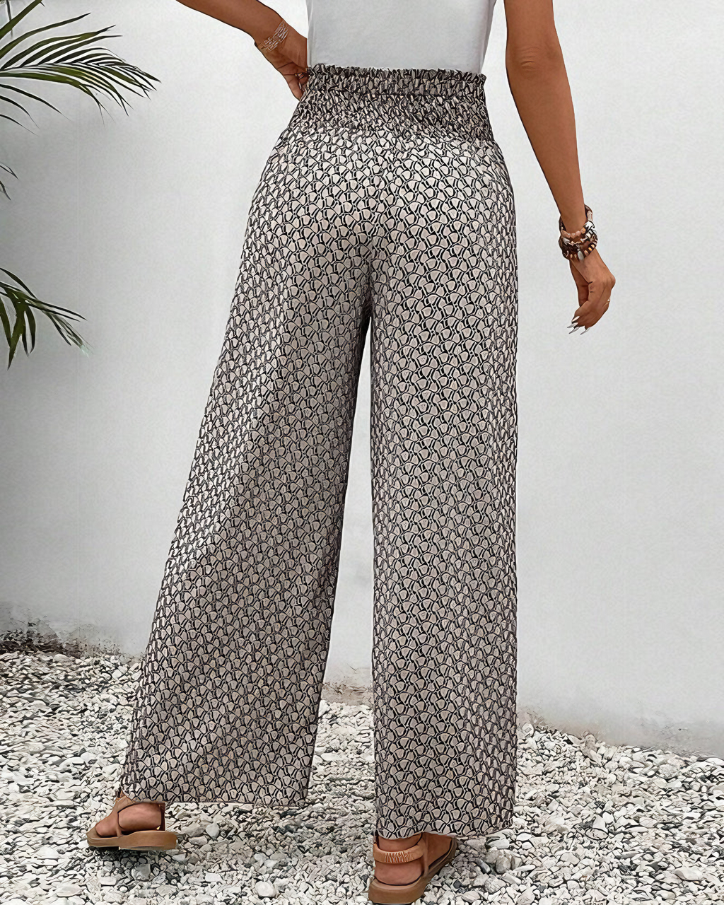 Alpenfeld | Lisette Hose mit weitem Bein und geometrischem Druck