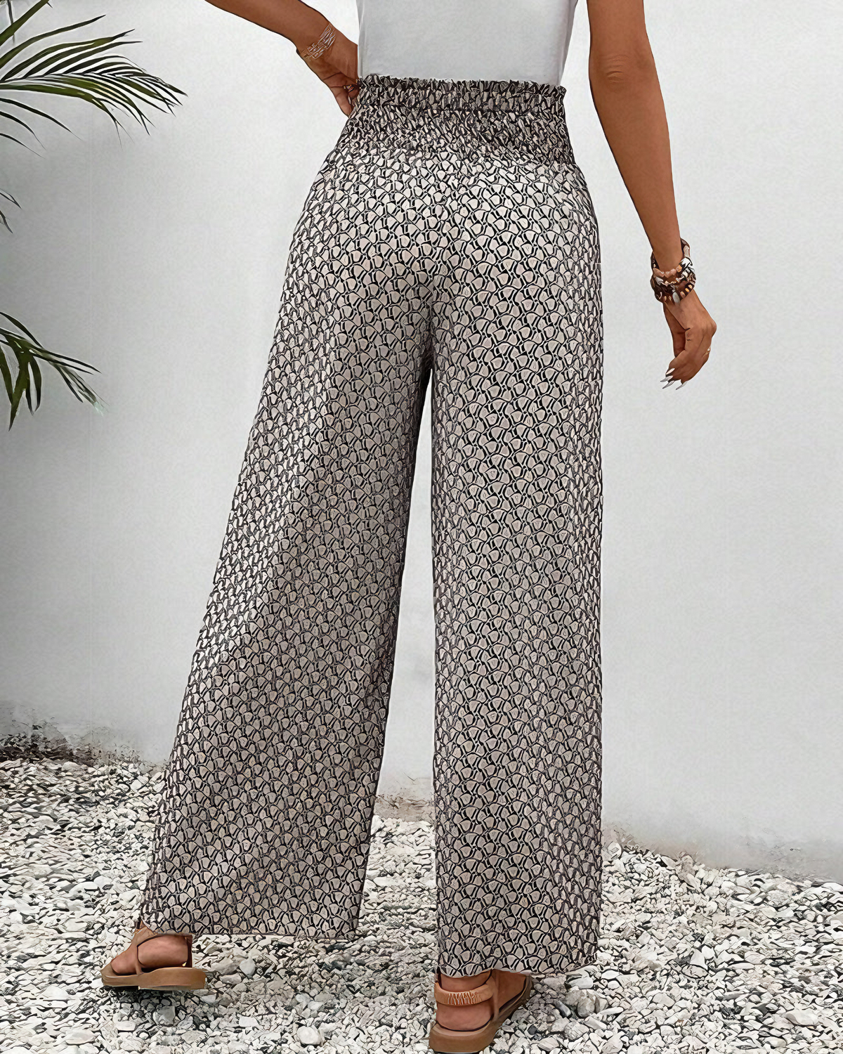 Alpenfeld | Lisette Hose mit weitem Bein und geometrischem Druck