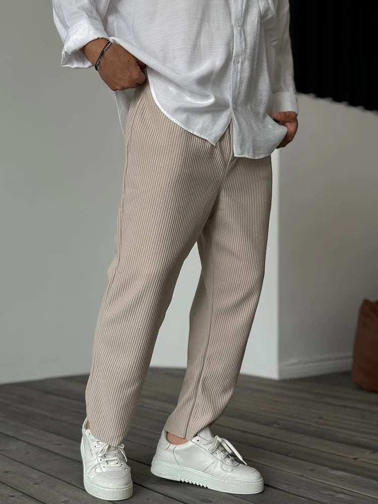 Alpenfeld | Herren Relax Fit Plissee Hose – Eleganter und Bequemer Alltags- und Business-Look
