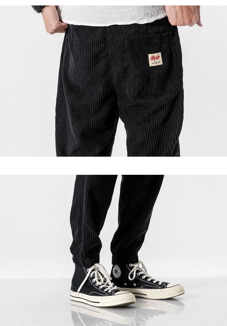 Alpenfeld | Herren Cordhose Jogger – Lockerer Schnitt, Kordelzugbund