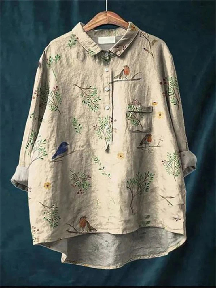 Amita | Vintage-Bluse mit Blumenmuster