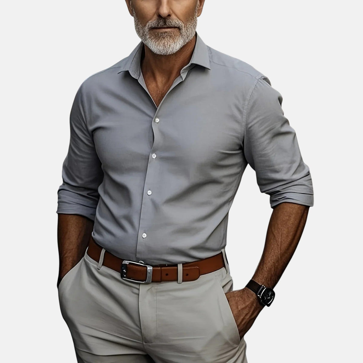 Alpenfeld | Herren Slim Fit Business Hemd mit Knitterfrei
