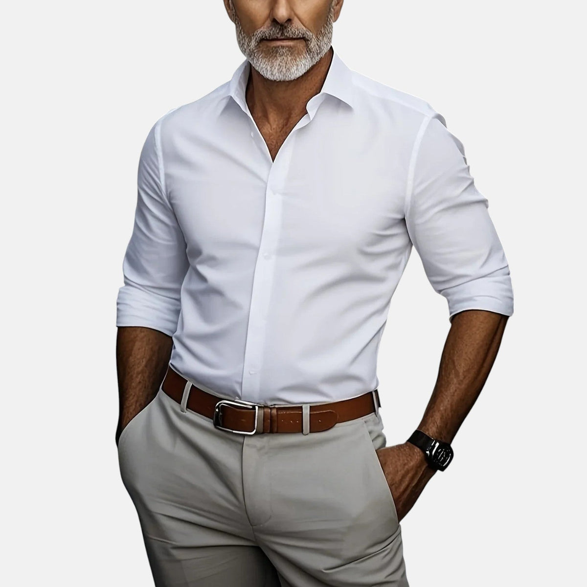 Alpenfeld | Herren Slim Fit Business Hemd mit Knitterfrei