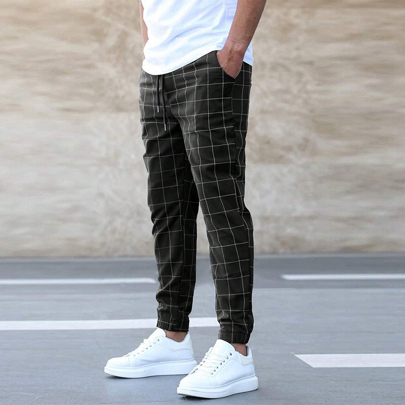 Alpenfeld | Herren Jogginghose kariert – Gerade geschnitten, Casual Streetwear, Frühling Freizeit