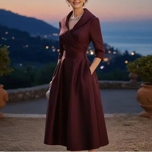 Lea™ - Elegantes Midikleid mit Dezentem Glanz